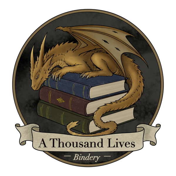 A Thousand Lives Bindery crest